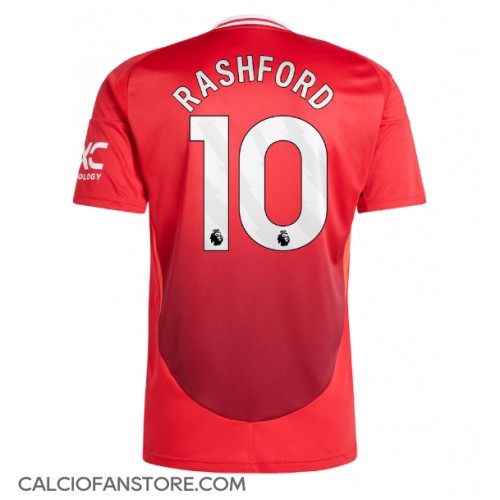 Maglia Calcio Manchester United Marcus Rashford #10 Prima Divisa 2024-25 Manica Corta